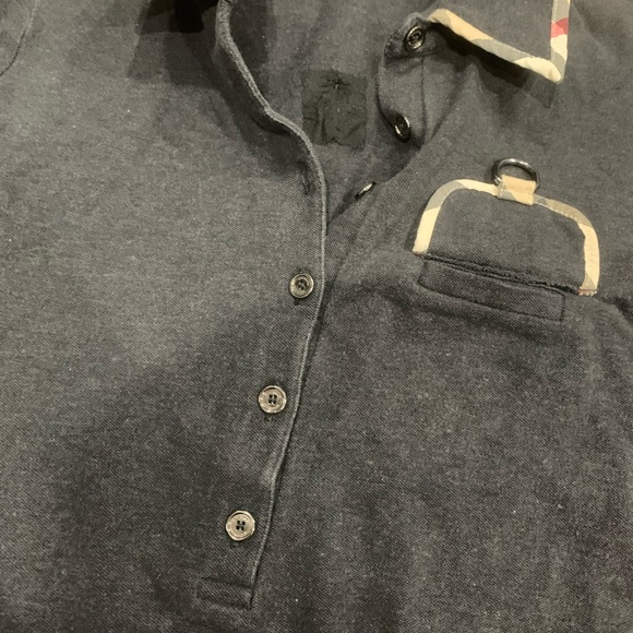 New Burberry Long Sleeve Polo Women’s Size S Dark Gray Authentic - Picture 4 of 11